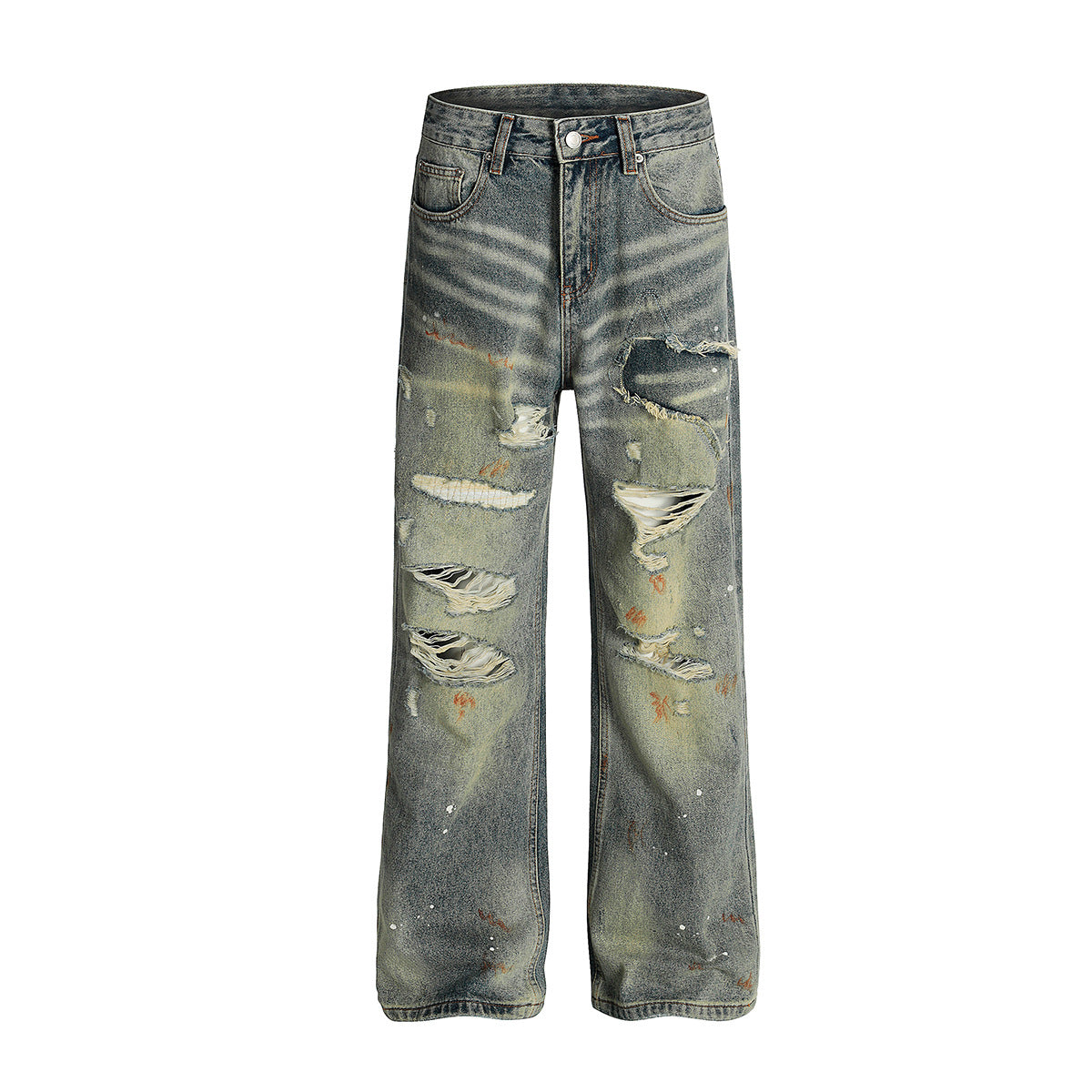 Personalized Long Denim Straight Leg Pants for Men