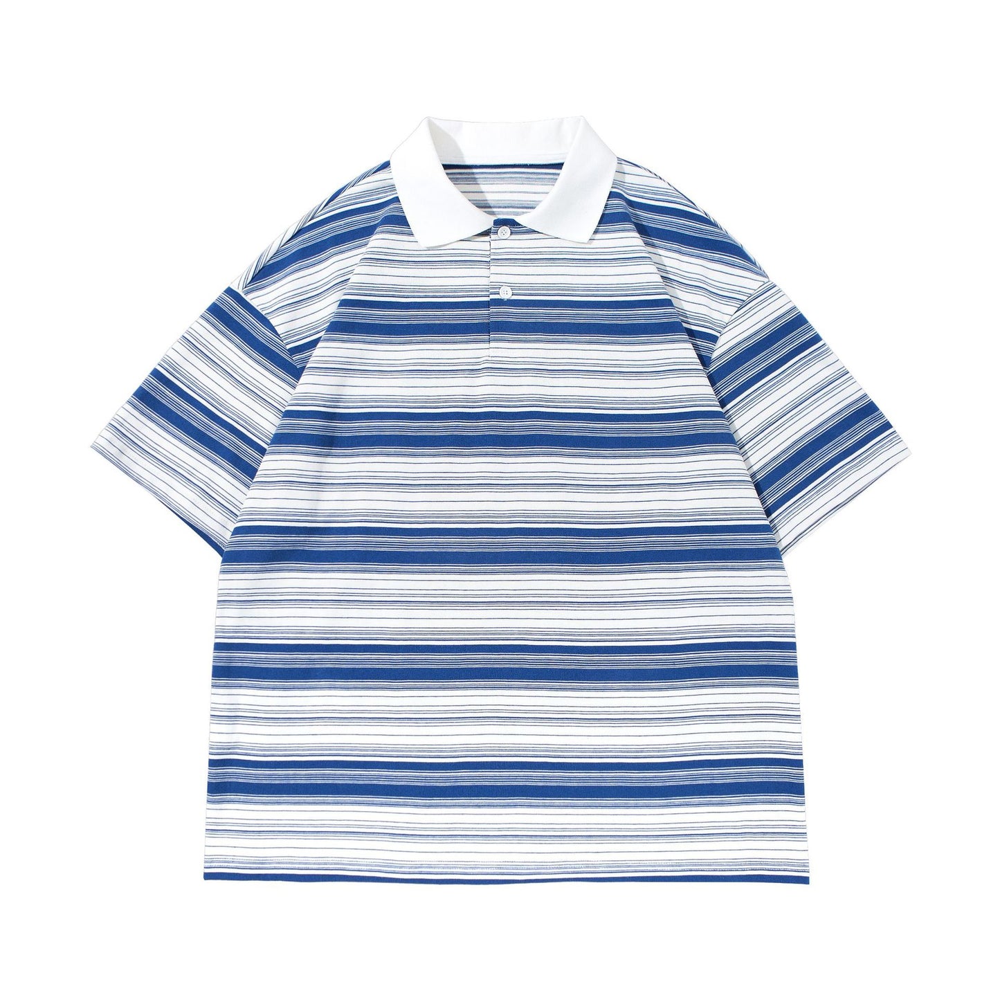 Simple Casual Striped Short Sleeved Polo Shirt