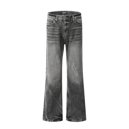 Men's Vintage Heavy-Washed Straight Leg Denim Pants