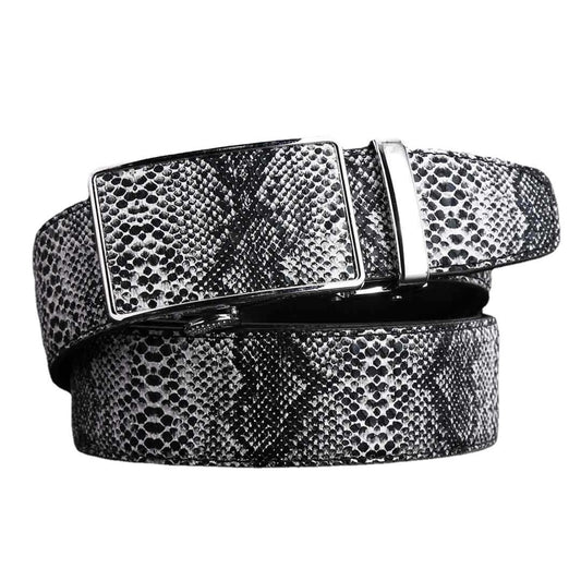Leather Automatic Buckle Snakeskin Belt