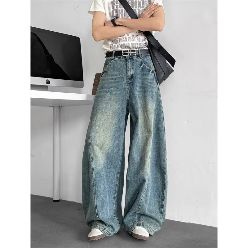 Bending Knife Denim Casual Pants for Men and Women