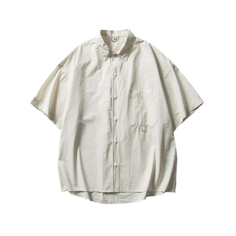 Solid Color Minimalist Short Sleeved Shirt