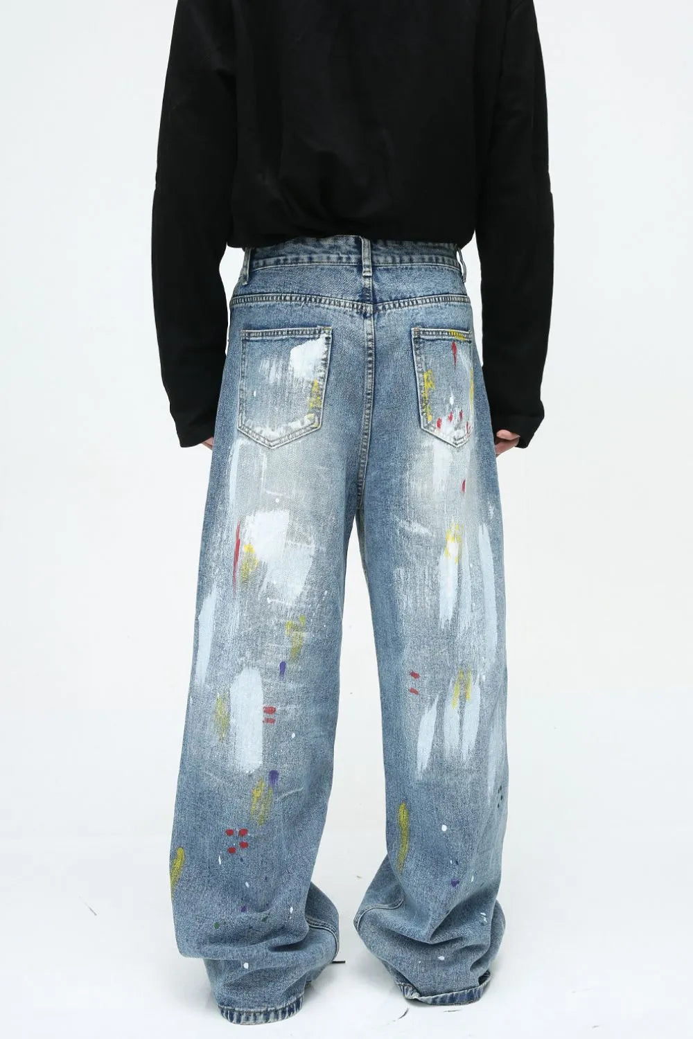 Premium Painting Jeans with Pockets - Japanese Denim