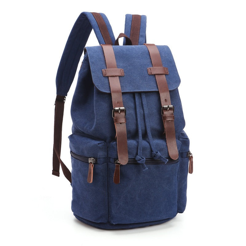 Durable Canvas Laptop Backpack Large Capacity Travel Bag