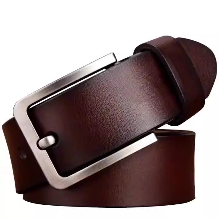Men's Genuine Leather Belt - Retro Pin Buckle Belt - Versatile Thick Cowhide