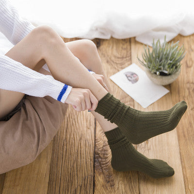 Striped Cotton Socks Retro Style