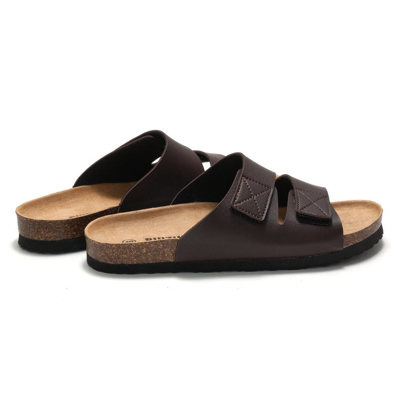 Men's Japanese Style Cork Sandals - Velcro Clasp