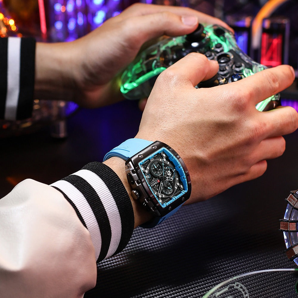 Men's Waterproof Quartz Calendar Multifunctional Watch