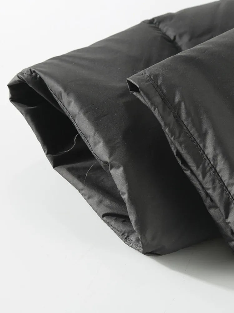 Women's Hooded Denim Coat with Patchwork Design and Button Closure