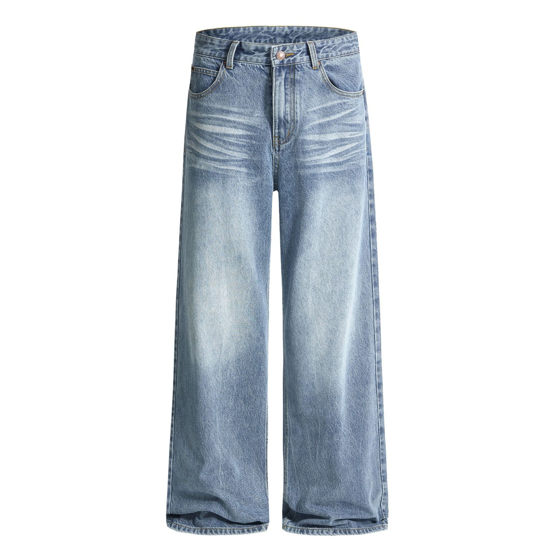 Men's Premium Japanese Denim Long Pants - Retro Wash, Exceptional Quality, Modern Streetwear