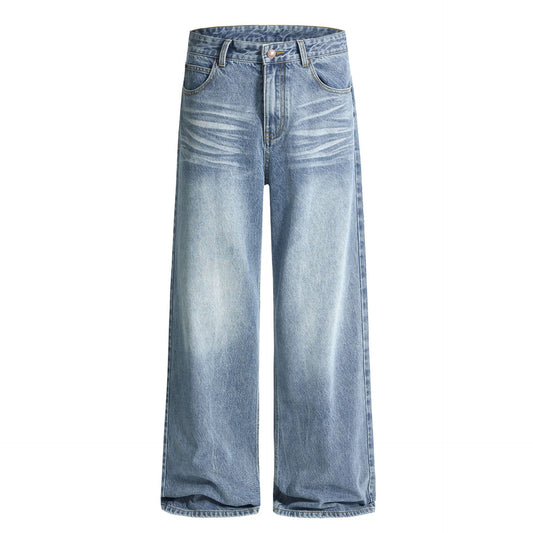 Men's Premium Japanese Denim Long Pants - Retro Wash, Exceptional Quality, Modern Streetwear