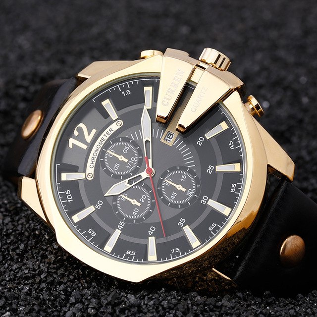 Men's Leather Waterproof Luxury Quartz Watch