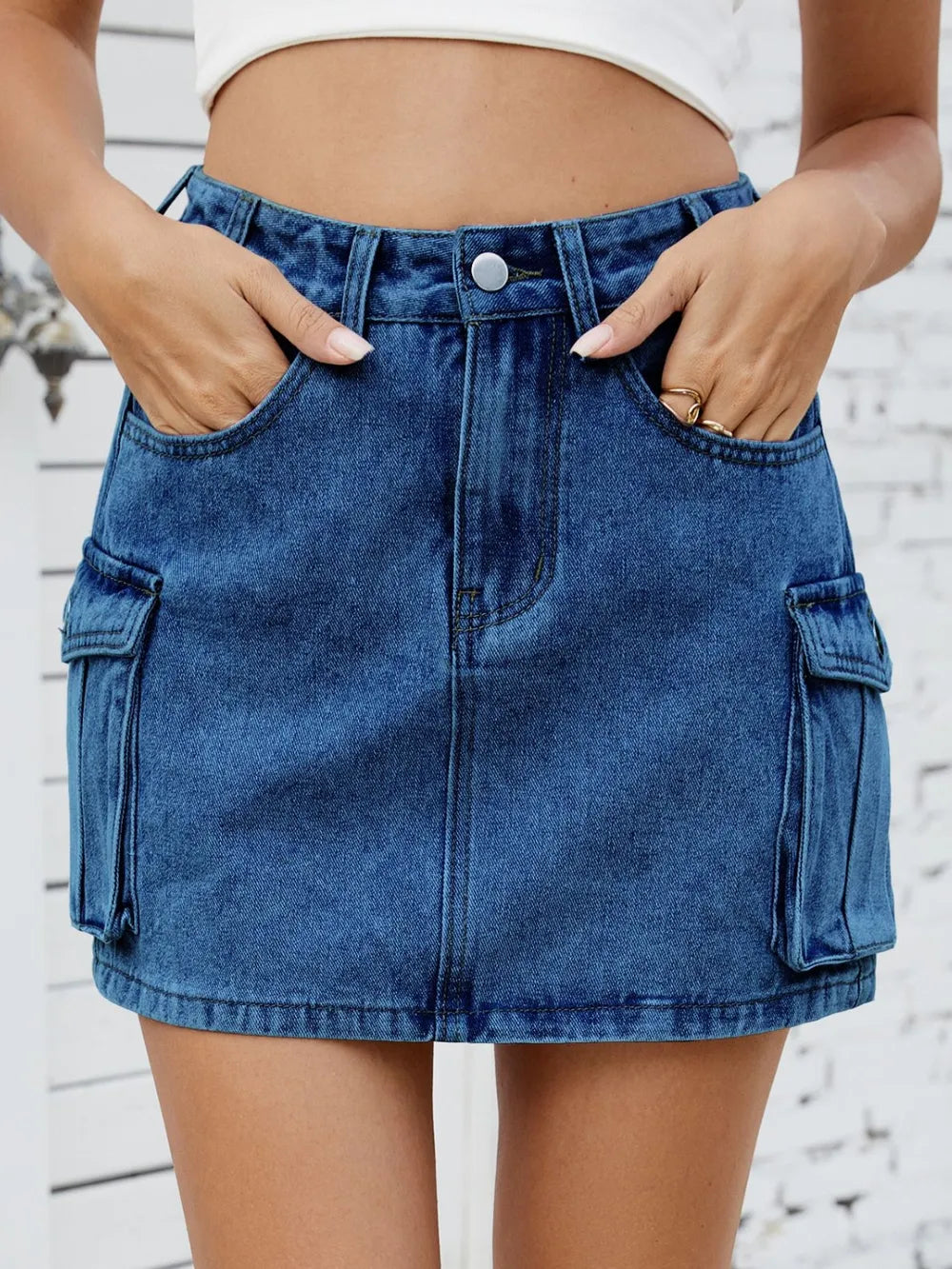 Luxury Japanese Denim Cargo Skirt – Durable and Stylish Design Inspired by Modern Streetwear