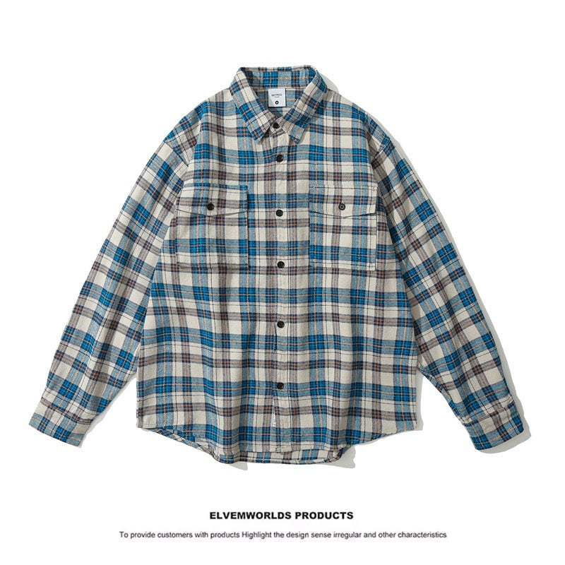 Loose Wide Checkered Unisex Shirt for Men and Women