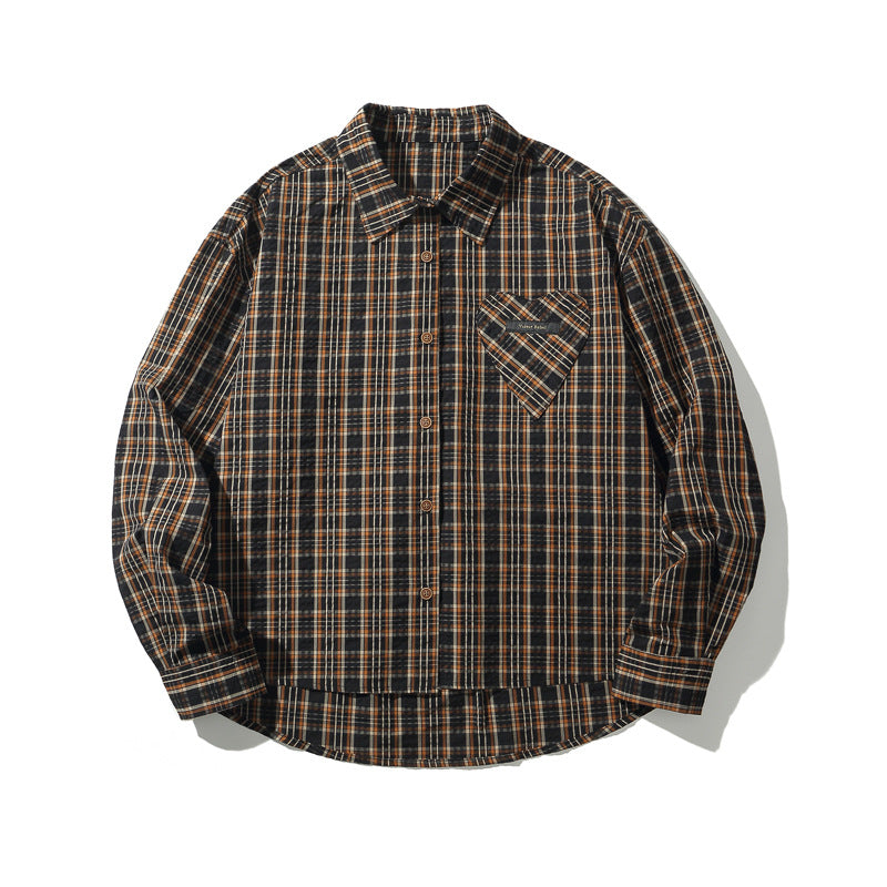 Vintage Plaid Shirt for Men - Korean Style