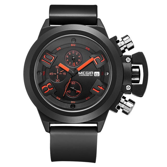 Men's Casual Quartz Watch - 3D Engraved Dial - Waterproof