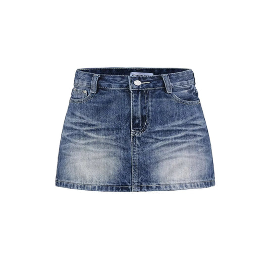 Premium High-Waisted A-Line Denim Skirt