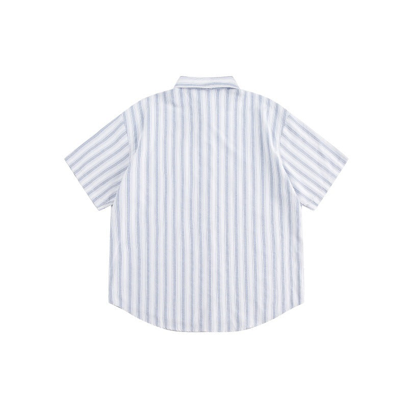Striped Half Sleeve Loose Shirt for Men