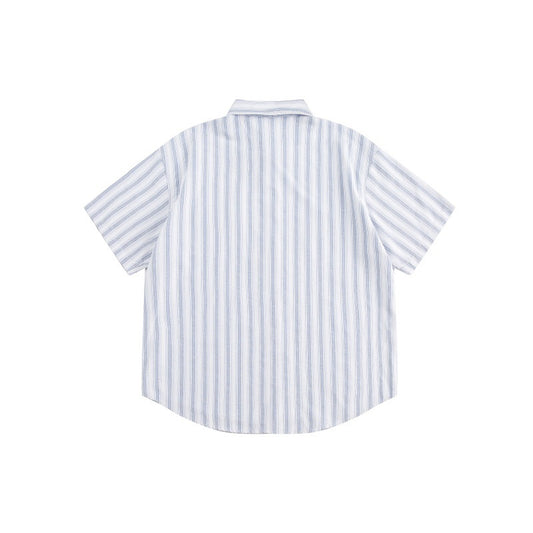 Striped Half Sleeve Loose Shirt for Men