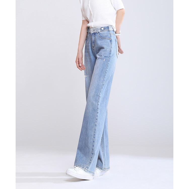 Wide Leg Jeans for Women - Loose High Waist Straight Pants
