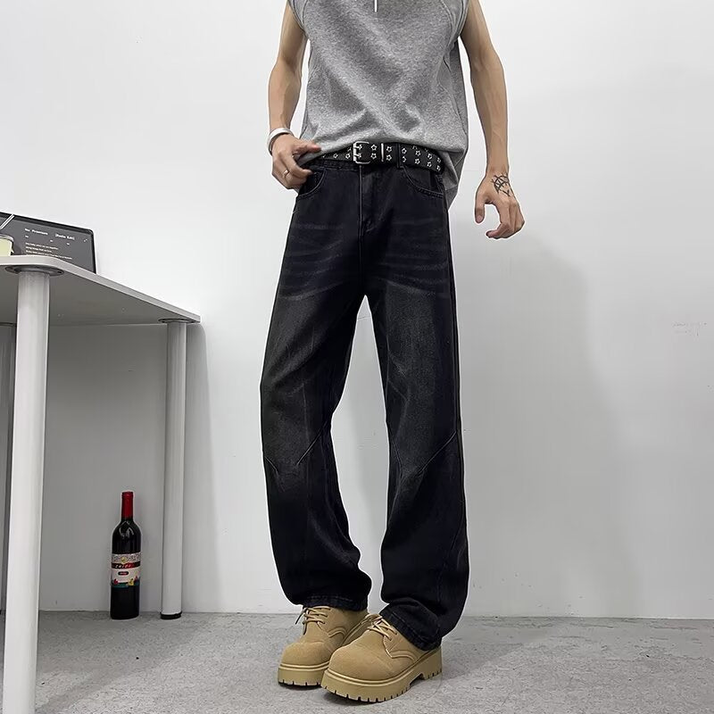 Retro Loose Casual Distressed Slimming Straight Leg Pants