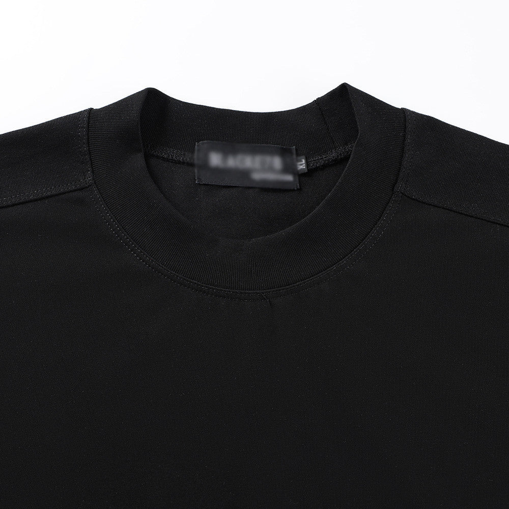 Simple Solid Color Short Sleeve T-Shirt - American Style Round Neck