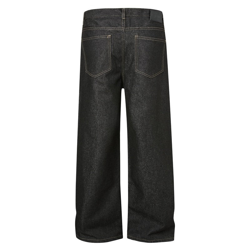 Dark Wash Flared Denim Pants - Summer Loose Fit