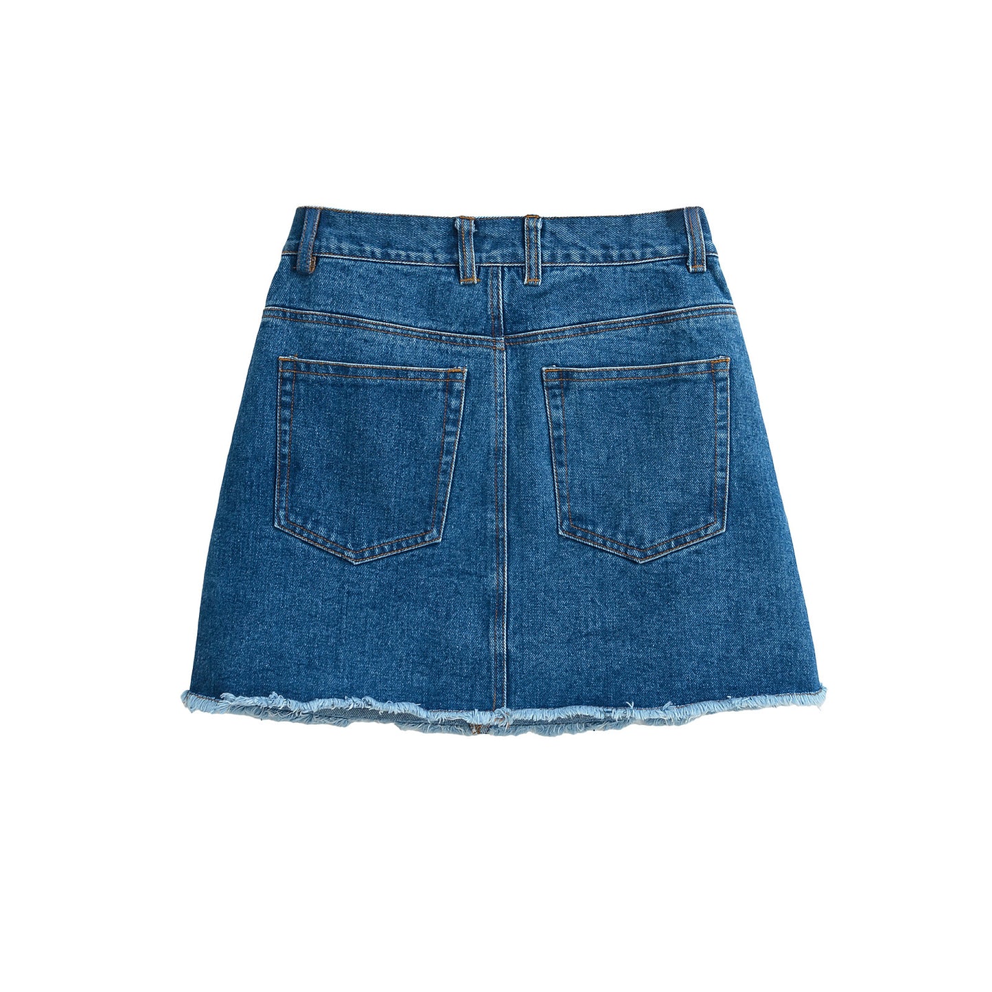 Women's Durable Frayed A-Line Denim Skirt