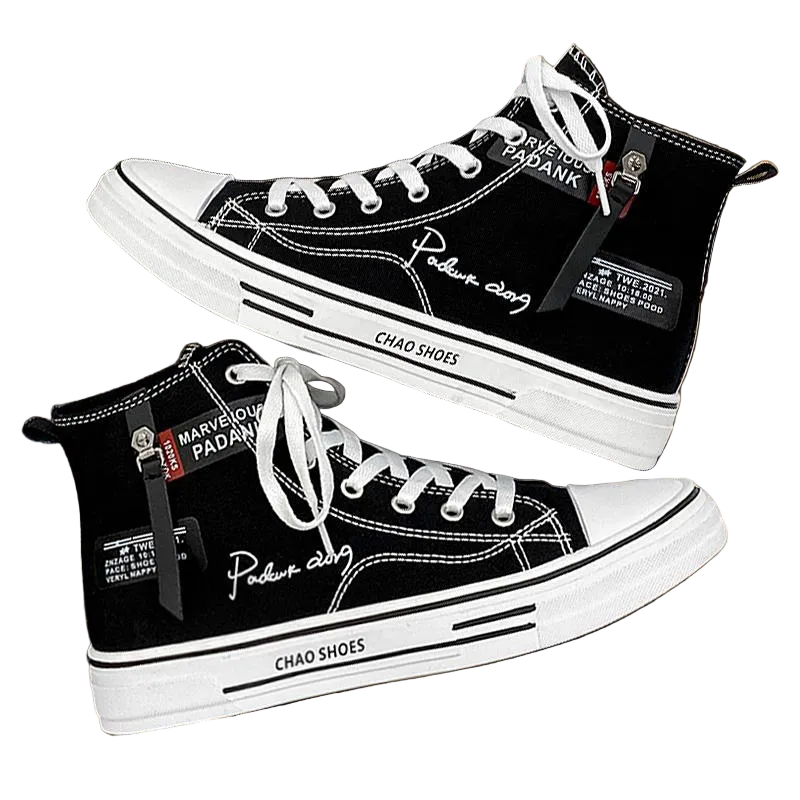 High Top Sneakers - Canvas Casual Shoes for Men