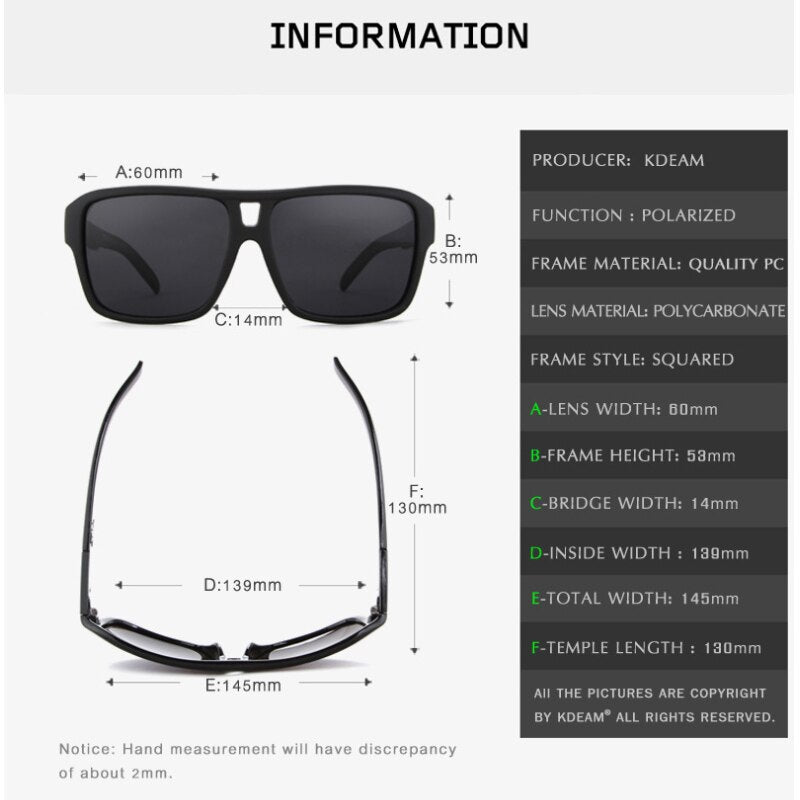 Classic Men's Polarized Sunglasses UV400 Lenses for Driving