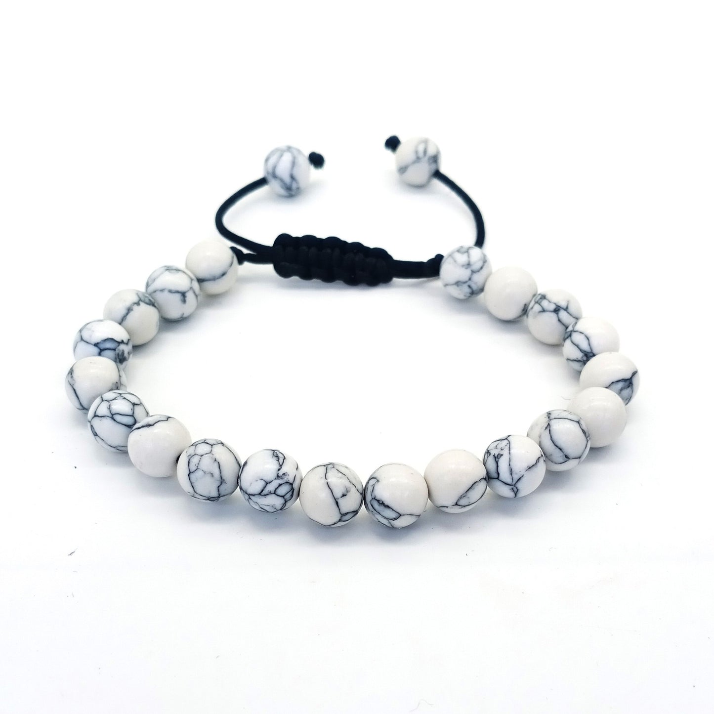 8mm Tiger Eye Stone Beads Bracelet - Adjustable Braided Rope Bangles