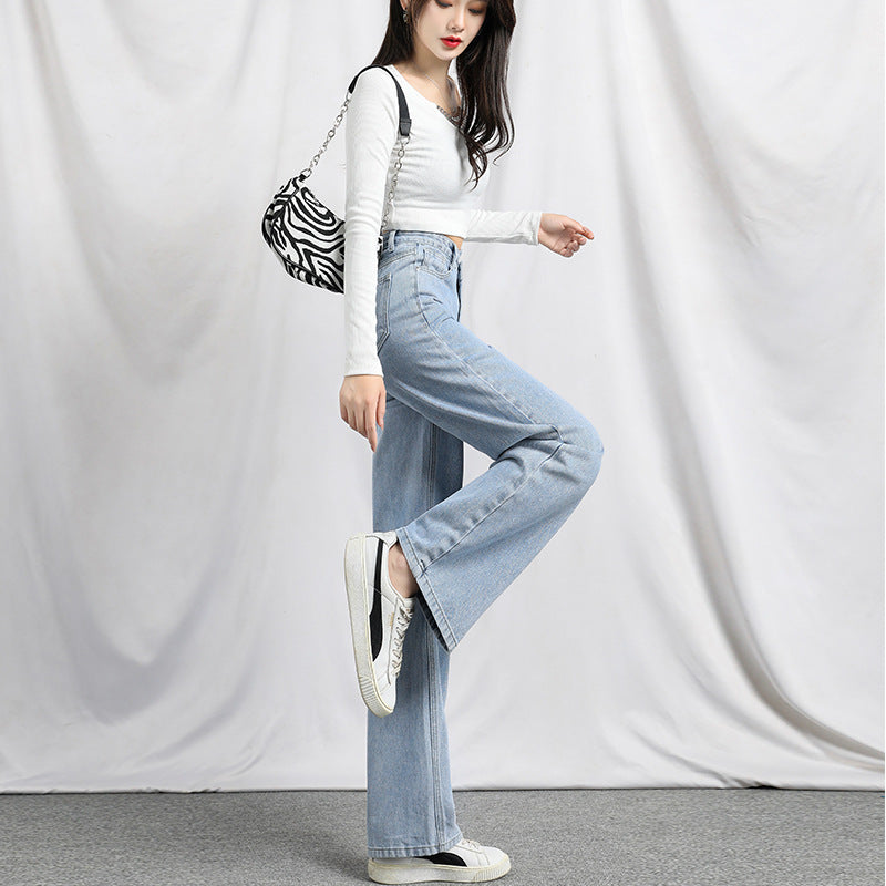 Irregular High Waist Slimming Jeans for Women