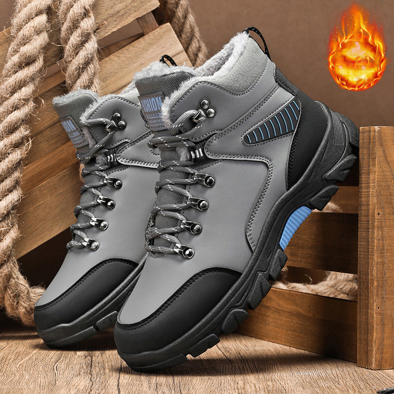 Warm Cotton Shoes with Fleece - Outdoor Hiking Shoes