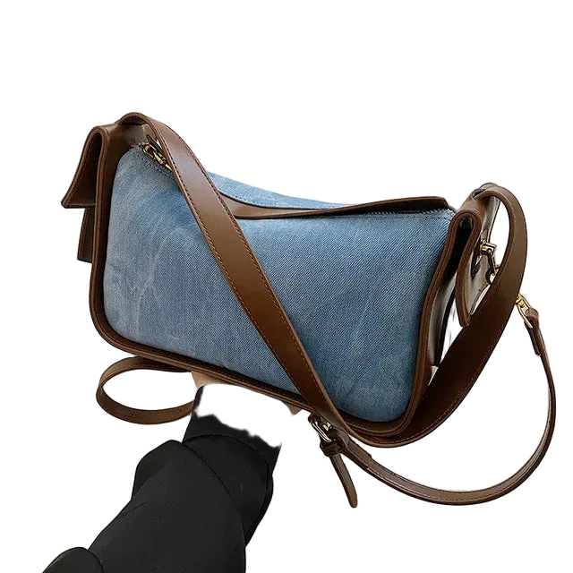 Women's Leather Handbag - Large Capacity Denim Shoulder Bags