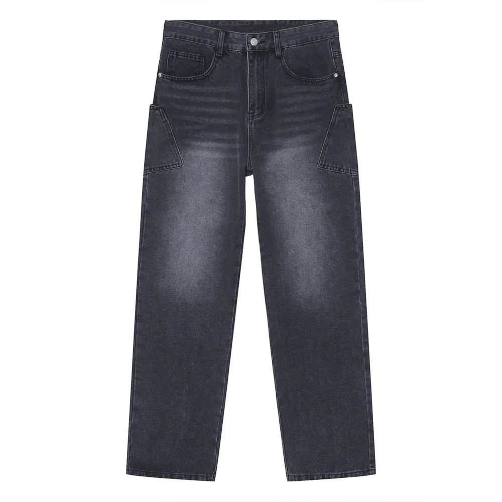 Wide Leg Men's Jeans with Pockets - Premium Japanese Denim