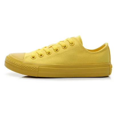 Unisex Solid Color Low Top Canvas Sneakers