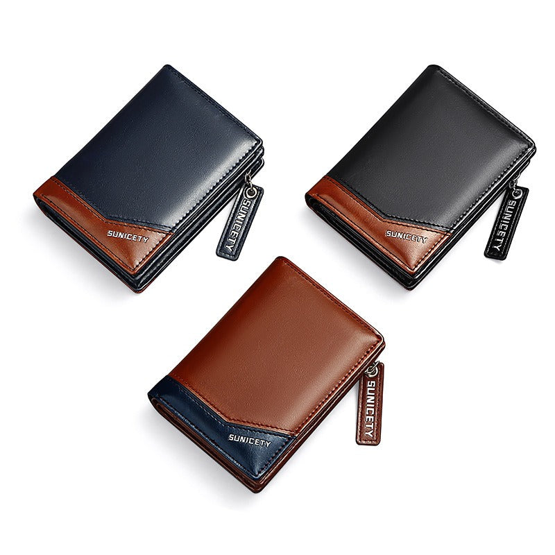 Leather Multi-Function Zipper Wallet - RFID