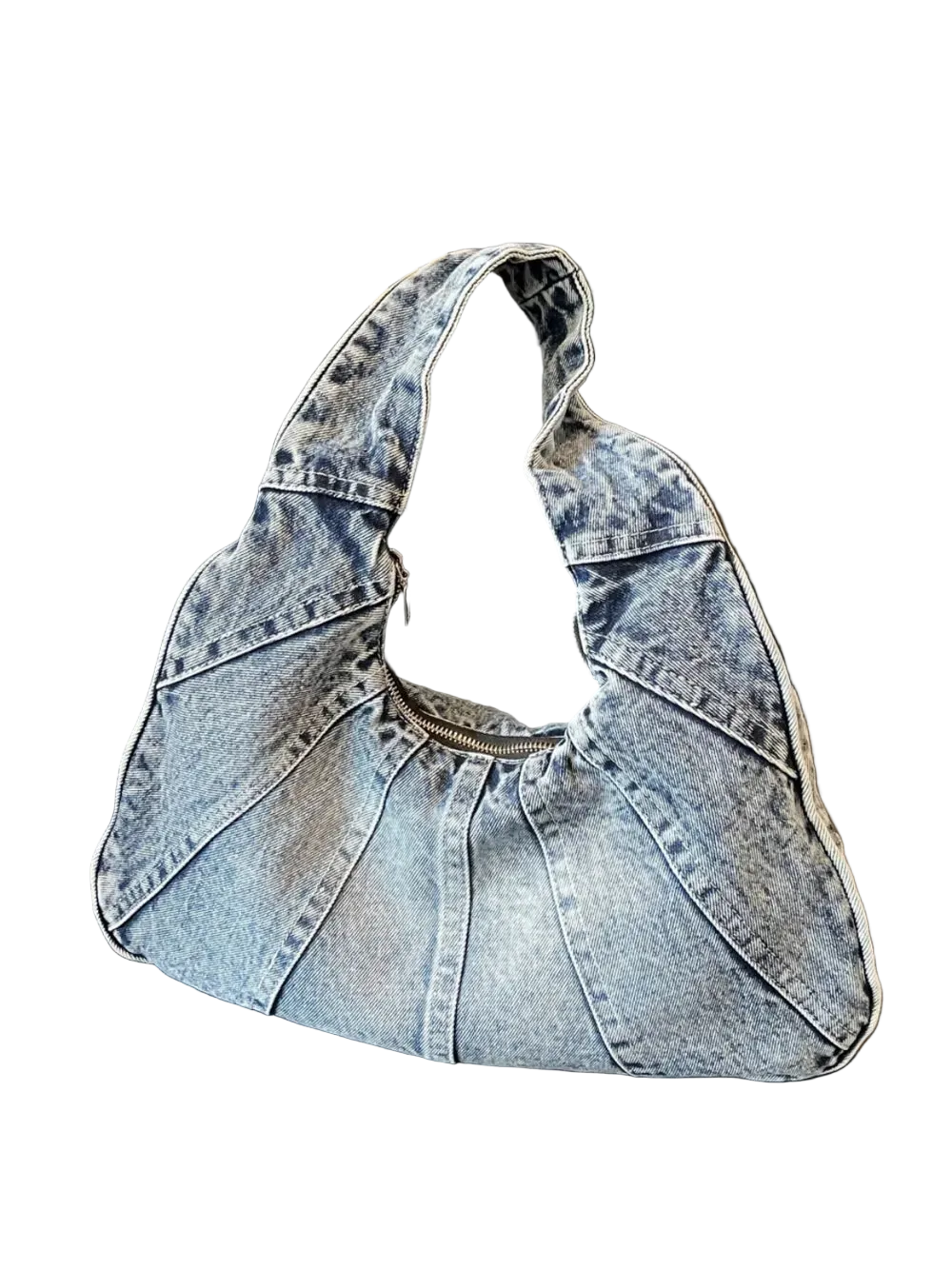 Crescent Denim Shoulder Bag