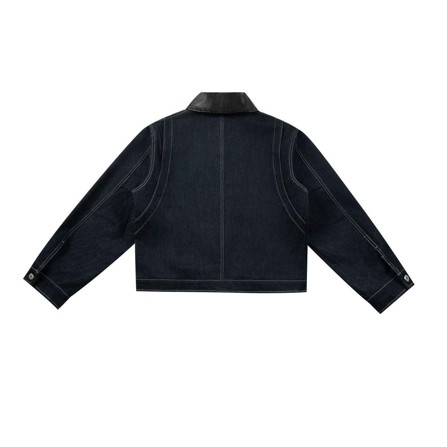 Patchwork Turn-Down Collar Denim Jacket