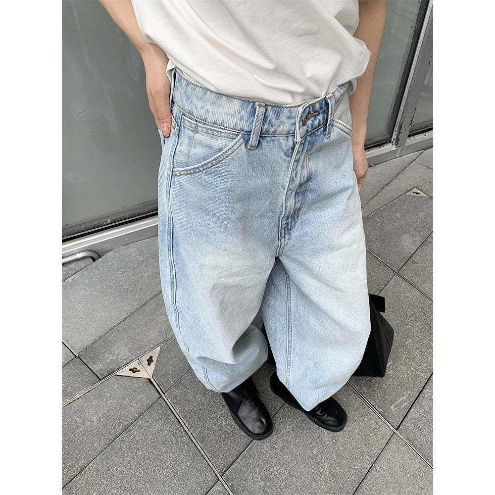 Loose Fit Relaxed Denim Pants for Women - Vintage Slimming Bootcut Trousers