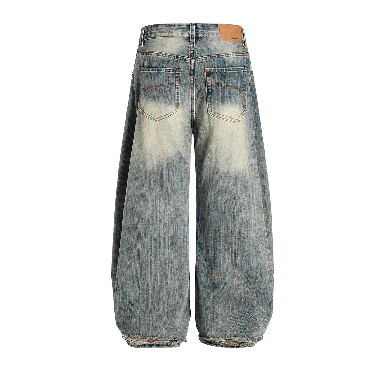 Curved Knife Retro Washed Cowboy Vibe Wide Leg Pants