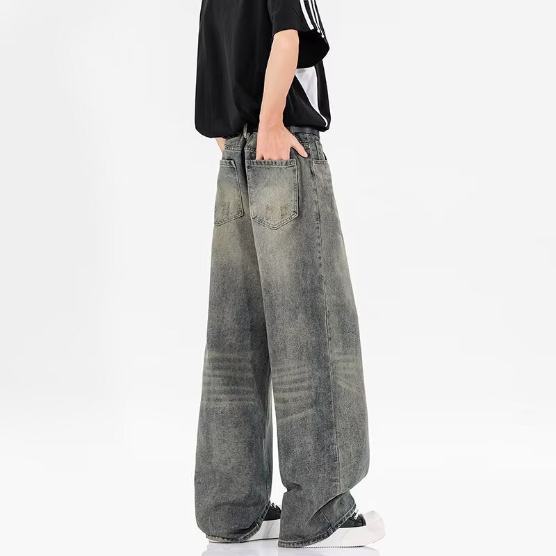 Vintage Washed Cat Whisker Jeans for Effortless Style