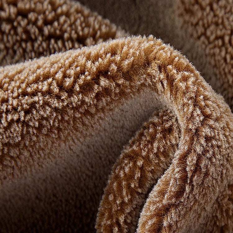 Men's Thick Warm Fleece Leather Jacket Coat - Casual Military Bomber