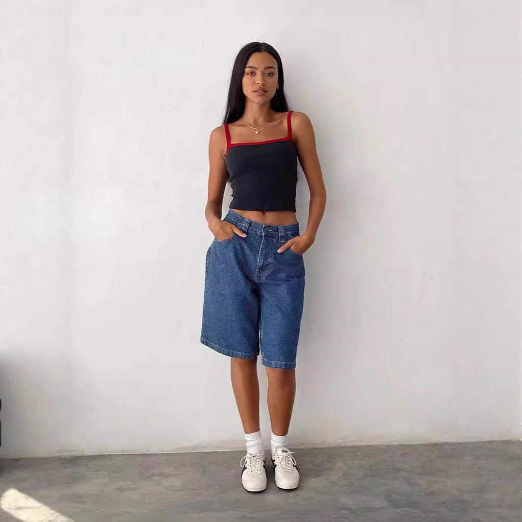 Slim Fit Denim Shorts for Women