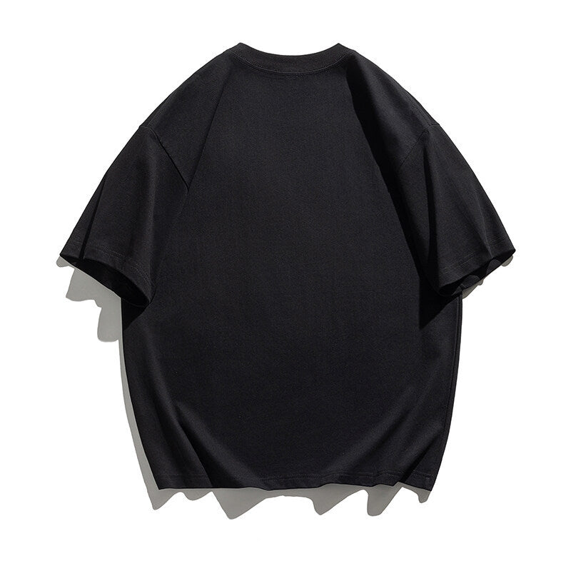 Color Blocked Round Neck Five Quarter Short Sleeved T-Shirt