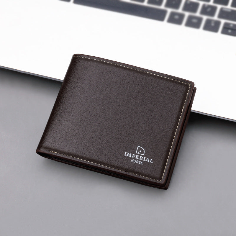 Men's Wallet with Zipper - Simple Soft Leather Wallet