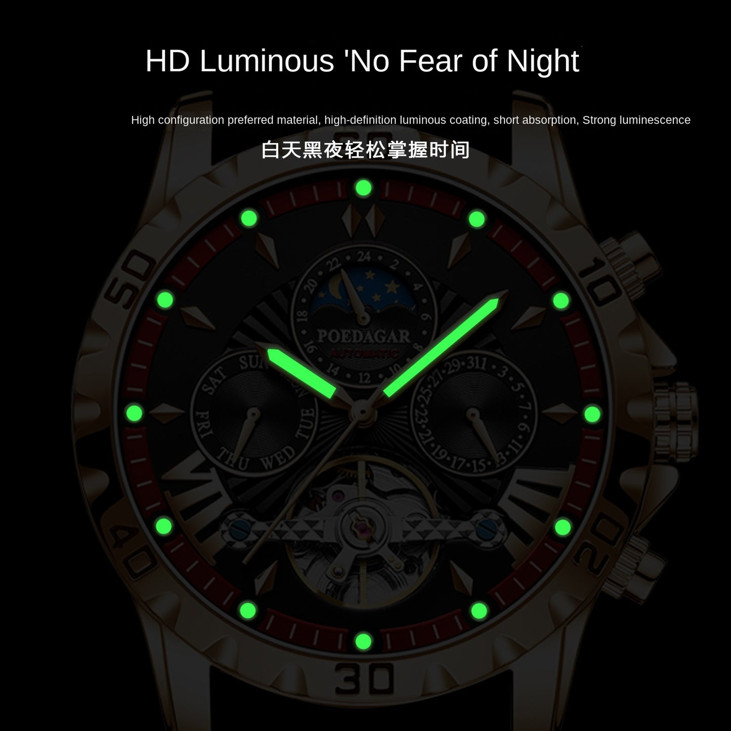 Swiss Waterproof Automatic Mechanical Watch for Men