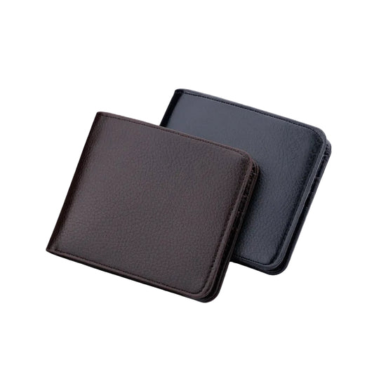 Men's Short Business Wallet - Simple Leather Wallet for Men