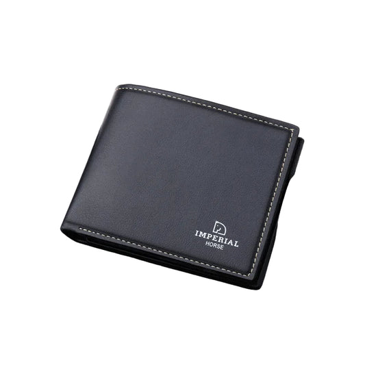 Men's Wallet with Zipper - Simple Soft Leather Wallet