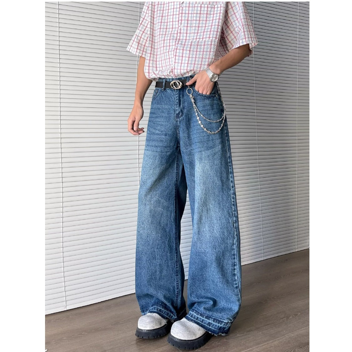 Retro Washed Loose Straight Leg Hanging Casual Pants